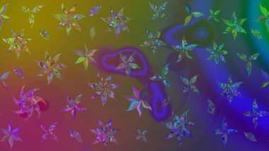 Renkli Bahar Teması eskiz kalıbı. Çiçek deseni. Raster güzel kumaş deseni çiziyor. Düz Çiçek Elementleri Tasarımı.