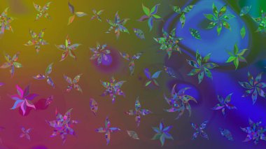 Küçük çiçekte güzel bir çiçek deseni var. Çiçekli çiçek deseni, suluboya. Raster deseni.