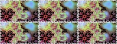 Renkli Bahar Temalı Kusursuz Arkaplan. Raster. Düz Çiçek Elementleri Tasarımı.