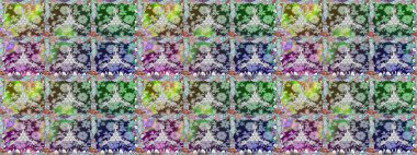 Güzel kumaş deseni. Raster Illustrasyon 'da moda olmayan çiçek deseni. Düz Çiçek Elementleri Tasarımı. Renkli Yaz Temalı Kusursuz Arkaplan.