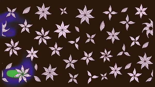 3D çiçekler, eskiz. Kahverengi renklerde. Raster illüstrasyonu.