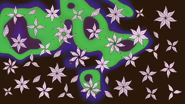 Zarif, parlak ve eskiz kahverengi çiçek desenli tasarım. Raster. Sabıka baskıları, bebek kıyafetleri, duvar kâğıtları, paket kutuları vb..