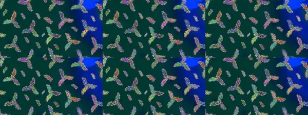 Yüzey için tekrarlanan doku, ambalaj kağıdı, mavi, yeşil ve mor renkli kar tanesi. Kış kar taneleri, raster arka plan.