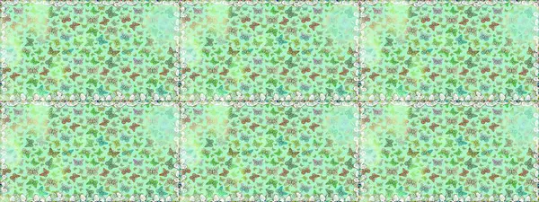 Kumaş, Tekstil, Baskı ve Davetiye için arka plan. Suluboya stilinde uçan kelebeklerin kusursuz deseni. Doğadaki güzellik. Raster illüstrasyonu.