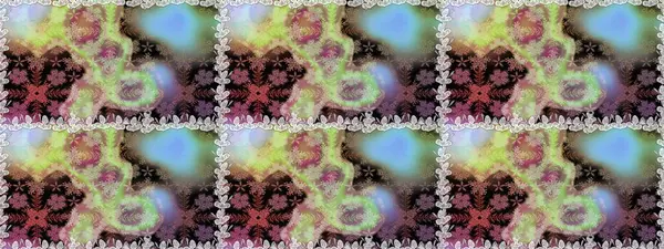 Renkli Bahar Temalı Kusursuz Arkaplan. Raster. Düz Çiçek Elementleri Tasarımı.