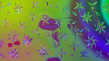 Organik elementler. Raster deseni. Suluboya etkisi. Botanik çizim deseni.