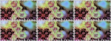 Renkli Bahar Temalı Kusursuz Arkaplan. Raster. Düz Çiçek Elementleri Tasarımı.