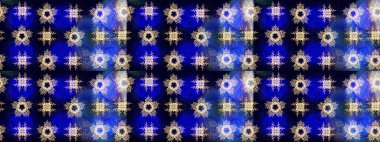 Kar tanelerinin soyut arkaplanlı Noel şablonu. Noel ve yeni yıl moda baskıları için tatil tasarımı. Mavi, siyah ve nötr renkler. Raster illüstrasyonu.