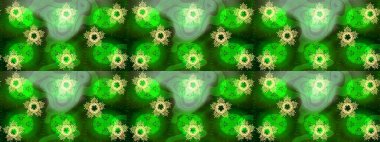 Renkli grunge, soyut arka planda kolonöral, yeşil ve sarı çiçeklerle gelişir. İşlemeli çiçekli, dikişsiz desen. İzler, kumaş, duvar kağıtları, tekstil için raster dokusu.