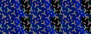 Mavi, siyah ve yeşil renkli kar tanesi süsü. Güzel süs eşyası. Kar taneleri izole edildi. Kar tanesi süsü Raster illüstrasyonu.