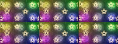 Çiçek Elementleri 'nin soyut geçmişi. Yeşil, nötr ve mor renkler üzerine dizayn. Raster kış deseni. Raster illüstrasyonu.