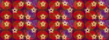 Grafiksel element dekorasyonu. Sembol kışı, donmuş, Noel, yeni yıl tatili. Siluet kar tanesi işareti izole edilmiş kırmızı, mor ve kahverengi renkler. Kar Tanesi Mozaik ikonu. Düz dizayn. Raster çizimi..