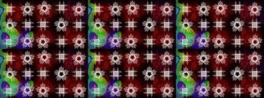 Raster illüstrasyonu. Bokeh siyahi, kahverengi, kırmızı ve kar taneleriyle dekoratif Noel arkaplanı.