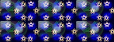 Raster düz çiçekleri pürüzsüz desen. Hediye ambalaj kağıdı, tebrik kartları, posterler ve pankart tasarımı. Siyah, mavi ve nötr renkte çiçekler.