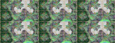 Raster illüstrasyonu. Yeşil renkli çiçekler. Küçük çiçekte sevimli çiçek deseni var..