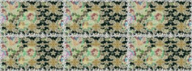 Raster illüstrasyonu. Çiçeksiz desenli arka plan, darbeler, sıçramalar, yaz çiçekleri. Tarafsız renklerde çiçekler.