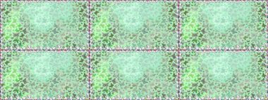 Kumaş, kağıt, ambalaj kâğıdı ve duvar kağıdı tasarımı için harika bir arka plan. Raster. Kelebek desenleri nötr ve yeşil. Kusursuz..