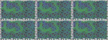 Raster illüstrasyonu. Egzotik hayvanlar. Kumaş, kağıt, ambalaj kâğıdı ve duvar kağıdı tasarımı için harika bir arka plan. Mavi ve yeşil kelebekler. Kusursuz..