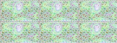 Kelebekli Raster. Kıyafetler, erkekler, kızlar ve duvar kağıtları için soyut, pürüzsüz desen. Tarafsız ve yeşil renkli bir resim. Raster..