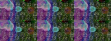 Vadinin yeşil renkli çiçekleri. Soyut etnik raster çizim kalıbı. Çiçekler..