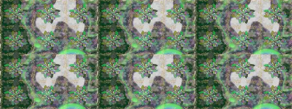 Raster illüstrasyonu. Yeşil renkli çiçekler. Küçük çiçekte sevimli çiçek deseni var..