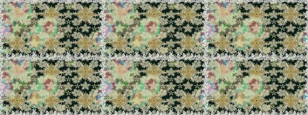 Raster illüstrasyonu. Çiçeksiz desenli arka plan, darbeler, sıçramalar, yaz çiçekleri. Tarafsız renklerde çiçekler.