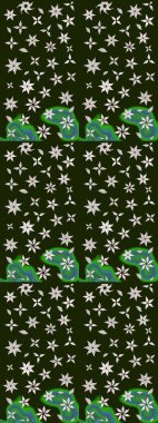 Raster illüstrasyonu. Gri renkli çiçekler. Düz Çiçek Elementleri Tasarımı. Asya tekstil tarzında. Renkli Bahar Teması eskiz kalıbı. Çiçek desenini çiz.