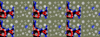 Çiçek yeşili eskiz deseni. Raster çiçek izi. Klasik taslak çizimi.