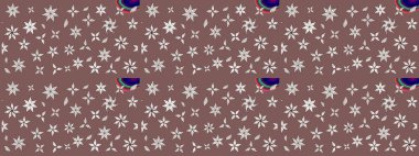 Küçük bir çiçekte eskiz deseni. Hoş bir çiçek geçmişi var. Güzel kumaş deseni. Raster illüstrasyonu.