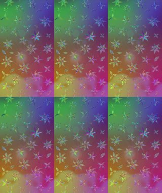 Renkli Bahar Teması eskiz kalıbı. Düz Çiçek Elementleri Tasarımı. Raster illüstrasyonu. Mor renkte zarif çiçekler ve suluboya..