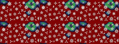 Kırmızı renklerde. Çiçekli güzel suluboya desen. Raster illüstrasyonu.