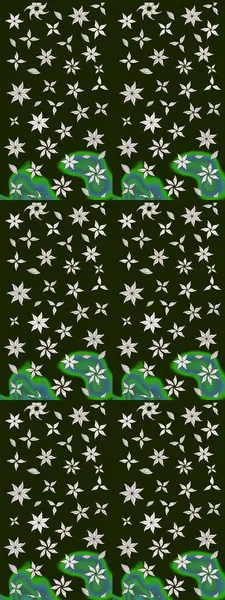 Raster illüstrasyonu. Gri renkli çiçekler. Düz Çiçek Elementleri Tasarımı. Asya tekstil tarzında. Renkli Bahar Teması eskiz kalıbı. Çiçek desenini çiz.