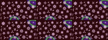 Çiçek çelengi. Raster illüstrasyonu. Eski moda arka plan. Güzel, parlak, pürüzsüz kumaş, tuval. Desen, çizim, çiçek sınırı. Kıvırcık, parlak örgü.