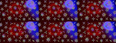 Kahverengi renklerde bahar çiçekleri. Çiçekli karalama şeklinde Raster çiçek deseni. Raster illüstrasyonu.