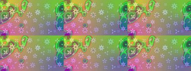 Yumuşak, yeşil renkli bahar çiçekleri. Yaprak ve çiçeklerin suluboya resimleri, yeşil renkte çizimler. Raster illüstrasyonu.