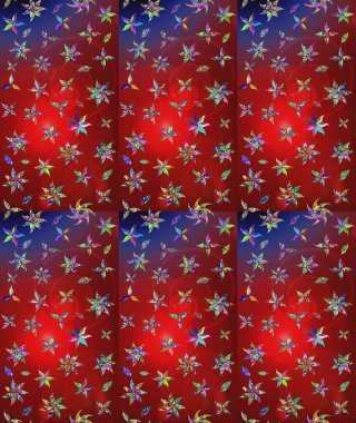 Sanat, çiçeklere ilham veriyor ve arka planda bırakıyor. Karalama çiçekleri çizim kalıbı. Raster deseni. Kırmızı el çizimi desen.