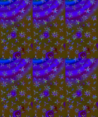 Raster. Kahverengi renkte güzel çiçekler, suluboya desenli eskiz deseni, duvar kağıdı, kart veya kumaş için fayanslı..