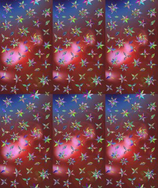 Tekstil tasarımı için geleneksel Raster çiçek buketi kahverengi renkli. Üzerinde gelincikler ve vadi zambakları olan renkli çiçek desenli nakış..