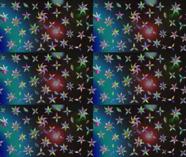 Sevimli çiçek raster deseni. Düz Çiçek Elementleri Tasarımı. Renkli Yaz Temalı eskiz kalıbı. Modaya uygun kumaş deseni.