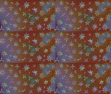 Kumaş desenli papatya çiçeği detayı. Kahverengi renkte çiçekler.