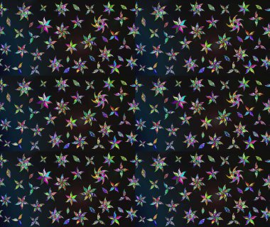 Moda arka planında parlak buketler. Raster illüstrasyonu. Kumaş, duvar kağıdı ve kağıt üzerine baskı yapmak için gelişen arka plan. Eski usul küçük çiçekli şirin bir eskiz deseni..