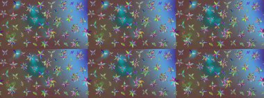 Raster illüstrasyonu. Çiçekli güzel suluboya desen. Kahverengi renklerde.