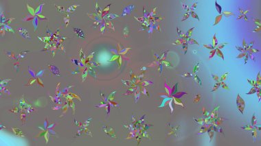 Güzel kumaş deseni. Renkli Bahar Teması eskiz kalıbı. Düz Çiçek Elementleri Tasarımı. Raster illüstrasyonunda çiçek deseni çizimi.