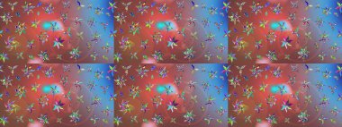 Kahverengi renkli Asya tekstili. Suluboya çiçekli çiçek deseni. Raster illüstrasyonu.