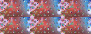 Modern çiçek arkaplanı. Parlak renkli çiçekleri ve pembe renkli yaprakları olan harika bir çiçek deseni. Halk tarzı. Moda baskıları için zarif bir şablon.