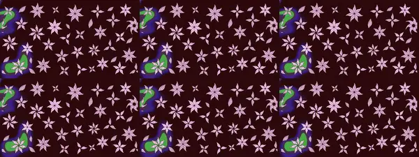 Kahverengi renkli bitkilerden oluşan parlak çiçekli çizim deseni.