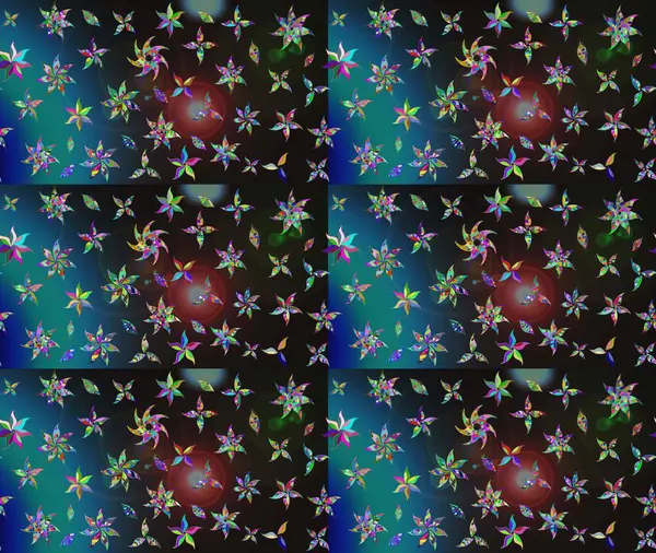 Sevimli çiçek raster deseni. Düz Çiçek Elementleri Tasarımı. Renkli Yaz Temalı eskiz kalıbı. Modaya uygun kumaş deseni.