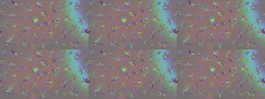 Tekstil, kumaş, ambalaj, hatıra defteri için hoş bir çiçek arkaplanı. Çocuksu tasarım. Elle çizilmiş çiçek desenli Raster çizimi. Gri arkaplanda.