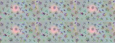 Eski usul. Tomurcukları papatya çiçekleri olan sevimli bir çiçek deseni. Miles Fleur, süslü püslü bir süs. Raster illüstrasyonu. Kumaş, tekstil, duvar kağıdı baskısı için. Taslak arkaplan.