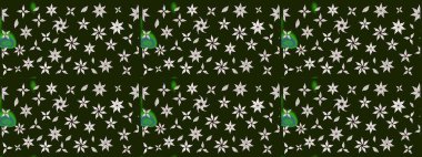 Elle çizilmiş çiçek desenli Raster çizimi. Tekstil, kumaş, ambalaj, hatıra defteri için hoş bir çiçek arkaplanı. Çocuksu tasarım. Gri arkaplanda.